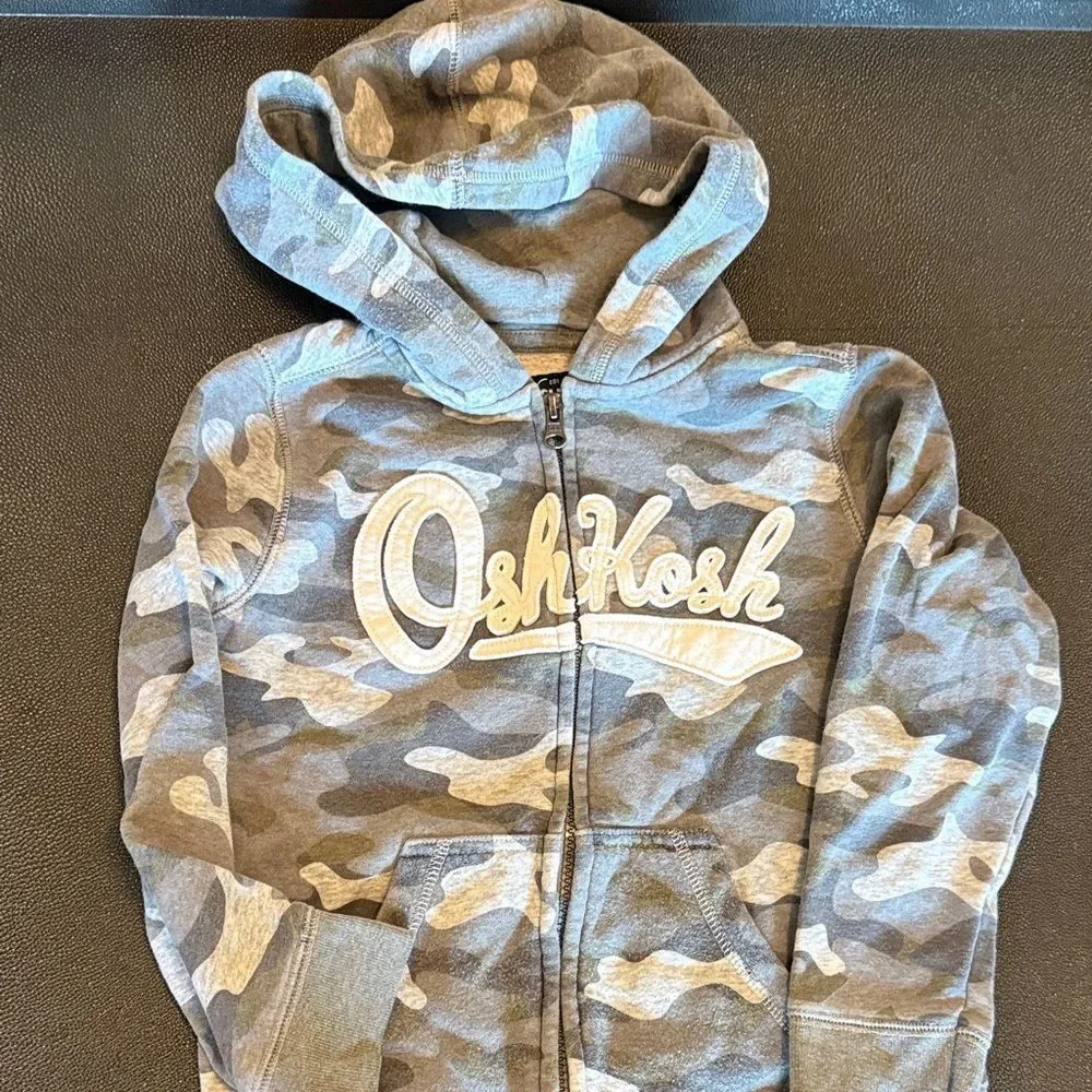 OshKosh B'gosh & Carter’s  Camo Hoodie and Navy Quarter Zip  Pullover Bundle 6